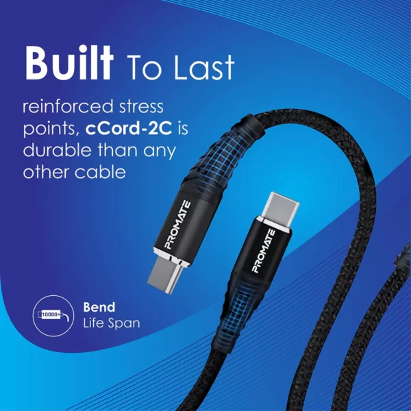 ProMate USB-C to USB-C 60W Braided Cable - Image 4